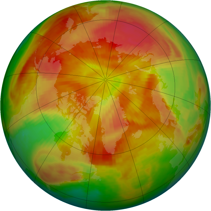 Arctic ozone map for 17 April 1984